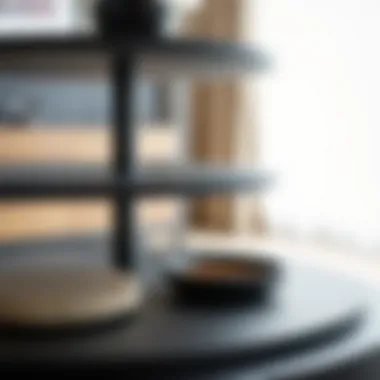 Materials and Craftsmanship of Tiered Coffee Tables Close-up of materials used in a black tiered coffee table