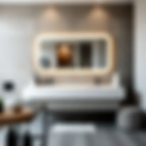 Elegant bathroom featuring a contemporary floating vanity