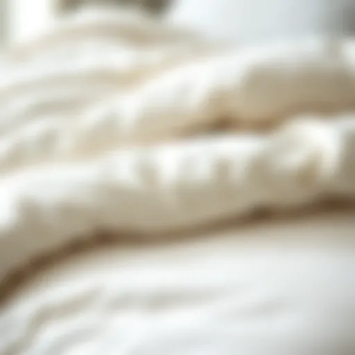 Close-up of faux down comforter texture