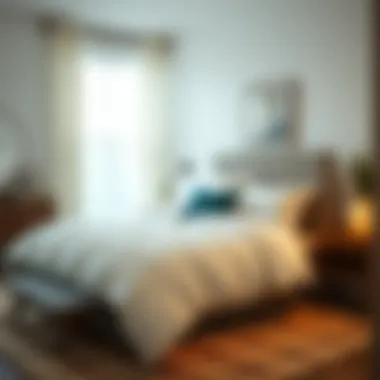 Cozy bedroom featuring faux down comforter