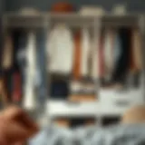 A neatly organized capsule wardrobe showcasing versatile clothing pieces.