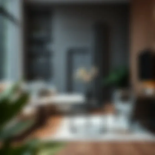 Modern Living Room with a Touch of Elegance Elegant small black accent table in a modern living room