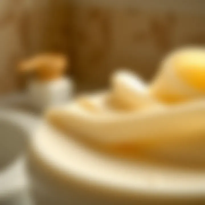 A close-up of luxurious lotion texture highlighting quality ingredients.