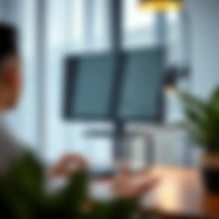 Modern Marvel: A Metal Monitor Stand Stylish metal monitor stand showcasing modern design