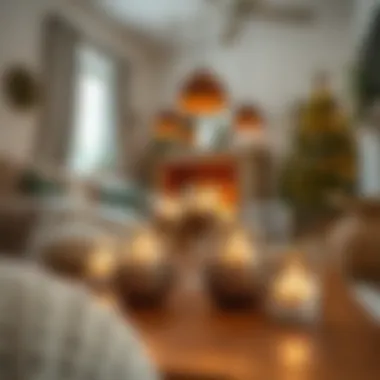 Seasonal Charm: Cozy Living with Tea Lights Seasonal decor featuring small tea light holders in a cozy living space