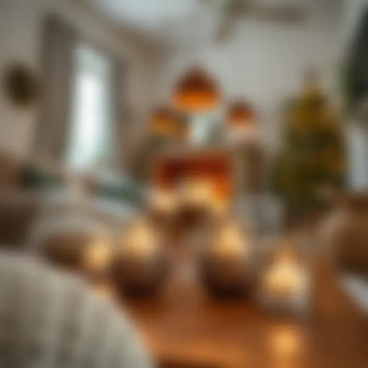 Seasonal Charm: Cozy Living with Tea Lights Seasonal decor featuring small tea light holders in a cozy living space