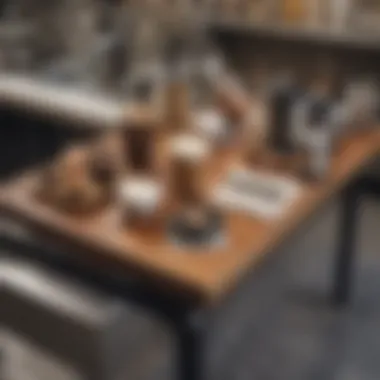Diverse Materials of Small Barista Tables Stylish small barista table showcasing various materials
