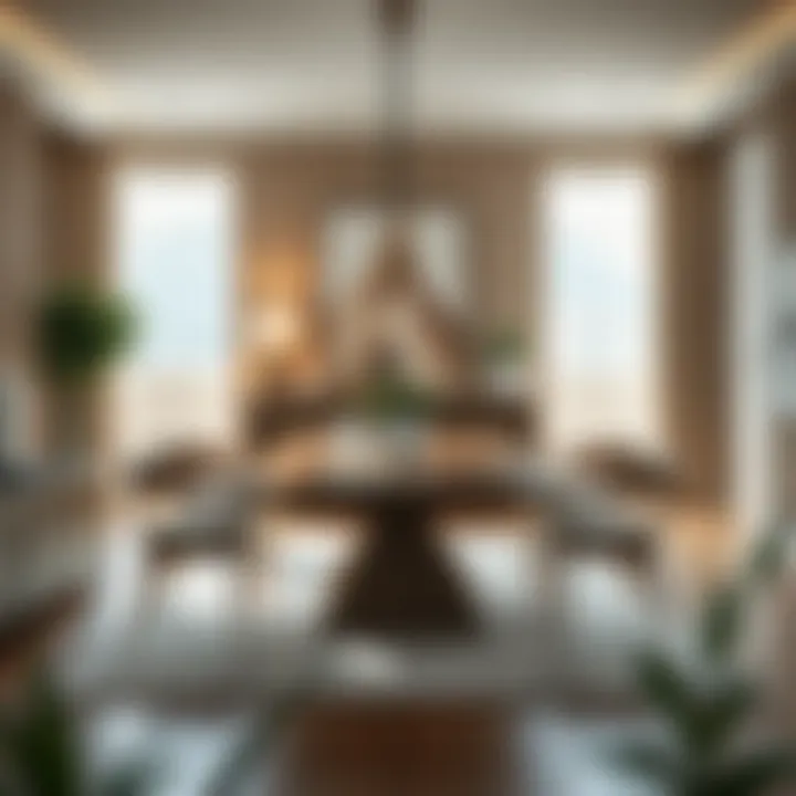 Inviting atmosphere created by a square dining table in a dining room