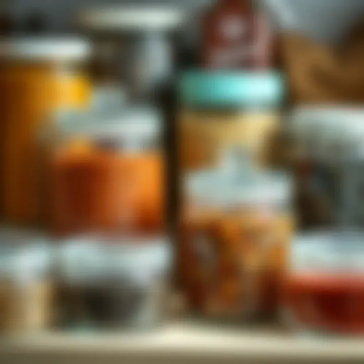 Vibrant Spice Organization with Airtight Containers Colorful spices stored in airtight jars