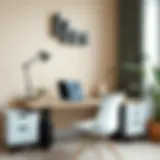 Elegant small desk riser enhancing workspace aesthetics