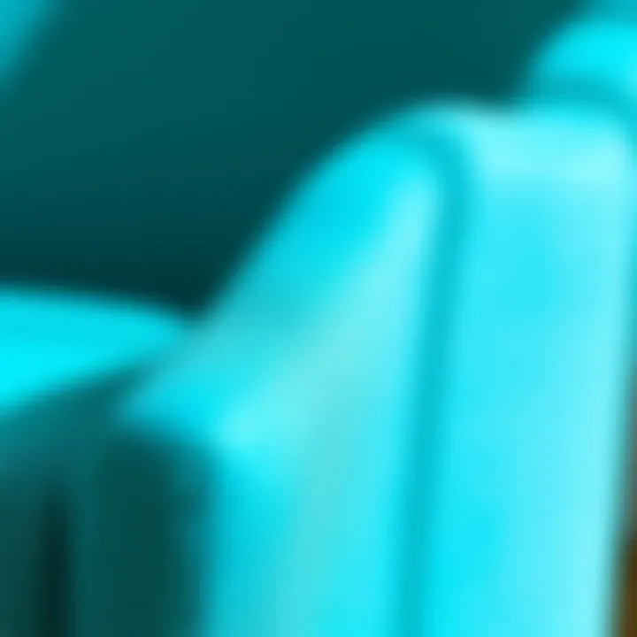 Close-up of turquoise blue chair fabric texture