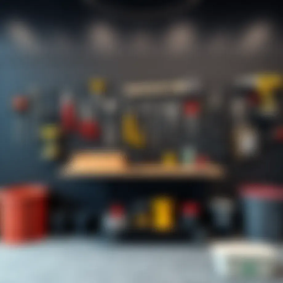 Elegant black plastic pegboard showcasing tool organization