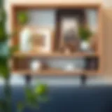 Stylishly arranged 12 x 12 shelf showcasing decorative items and books