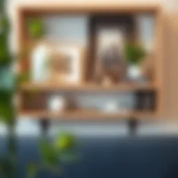 Stylishly arranged 12 x 12 shelf showcasing decorative items and books