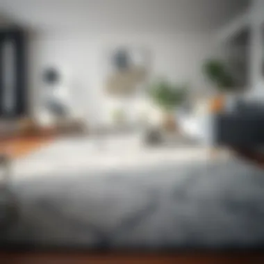 Sophisticated Gray Rug in Minimalist Design Sophisticated gray rug paired with minimalist furniture