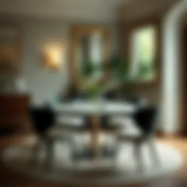 Elegant four-seat round dining table set in a cozy dining area