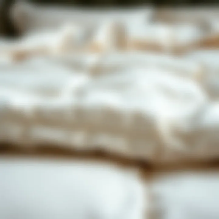 Close-up of fabric texture of a king-size comforter