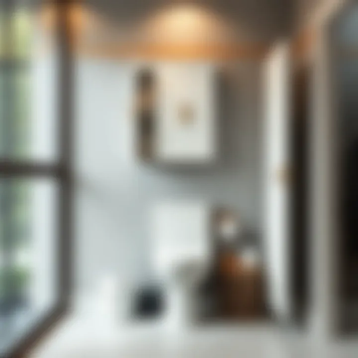 Compact toiletry cabinet in minimalistic bathroom design