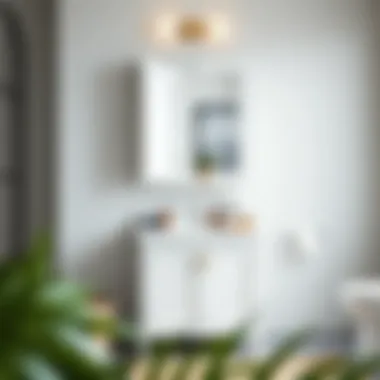 Elegant Counter Height Bathroom Cabinet Elegant counter height bathroom cabinet in modern setting