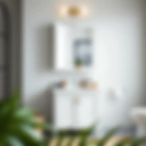 Elegant Counter Height Bathroom Cabinet Elegant counter height bathroom cabinet in modern setting