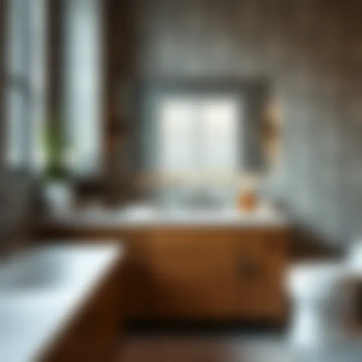 Materials for Counter Height Bathroom Cabinets Close-up of materials used in counter height bathroom cabinets