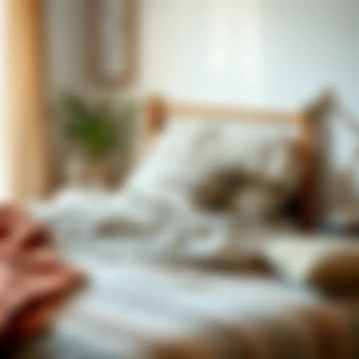 Comfortable bedroom setup featuring jersey fitted bed sheets