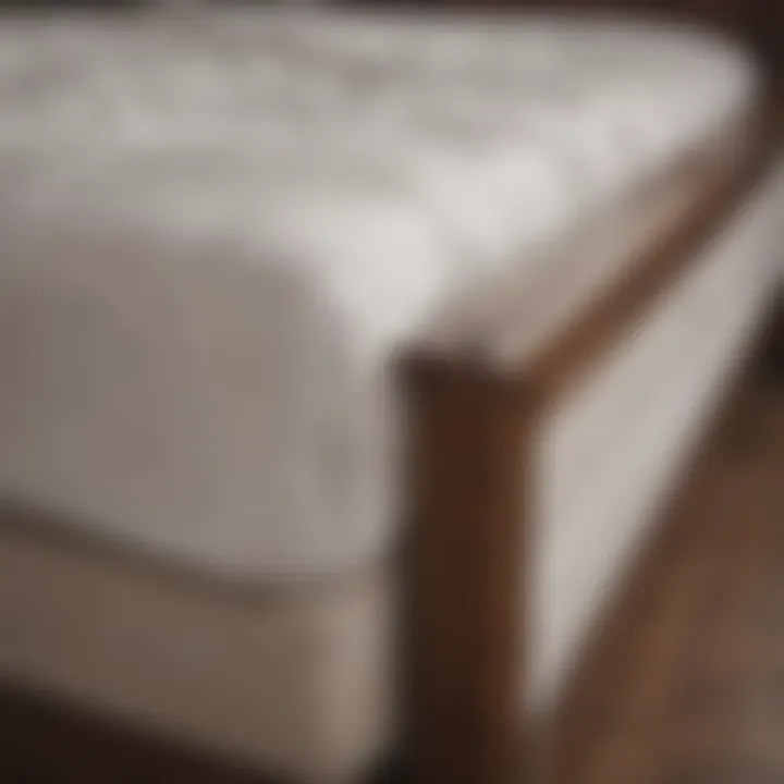 Close-up of queen size bed frame materials showcasing craftsmanship