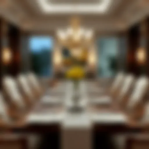 Formal Dining Setup at an Eight-Foot Table Elegant eight-foot dining table set for a formal dinner