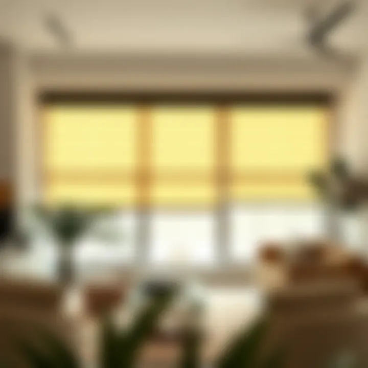 Luxurious Electric Blinds in a Modern Living Room Luxurious electric blinds in a modern living room