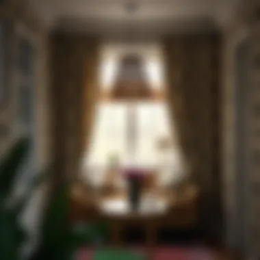 Cozy Reading Nook with Patterned Curtains Cozy reading nook separated by patterned curtains