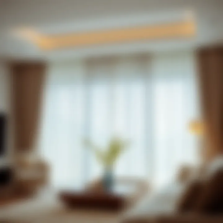 Elegant Living Room with Sheer Curtains Elegant living room with sheer curtains defining space