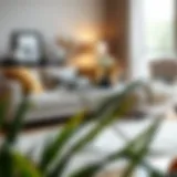 Elegant fold-up table in a stylish modern living room