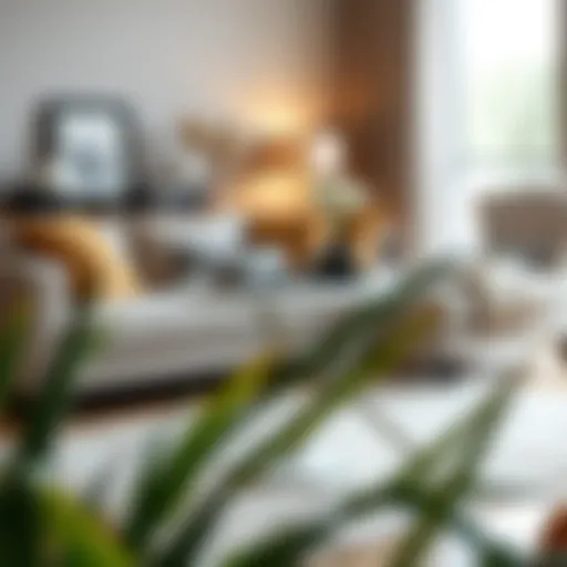 Elegant fold-up table in a stylish modern living room