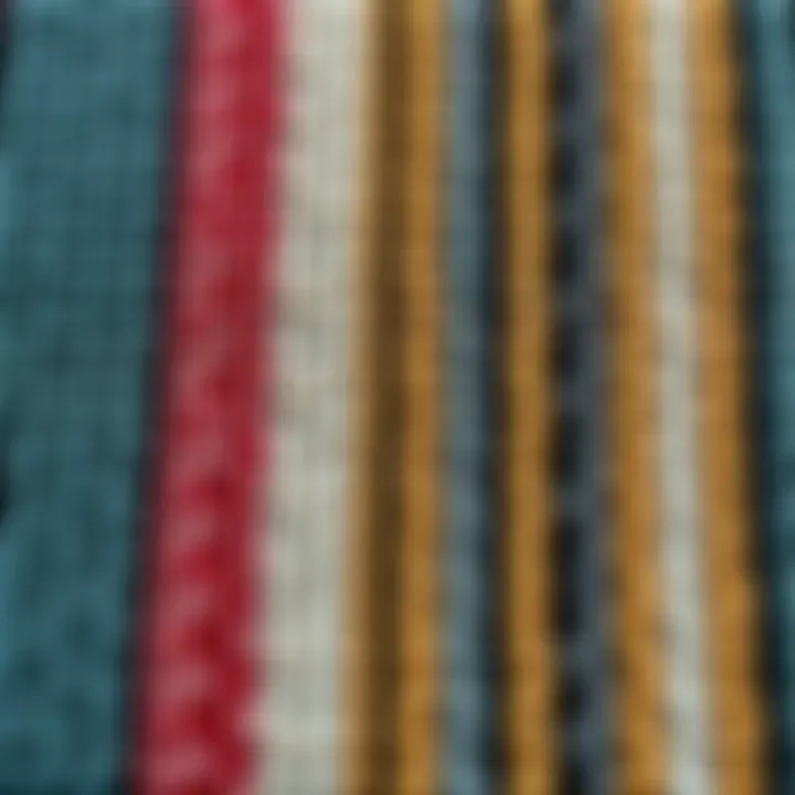 Intricate Texture of Vertical Striped Rugs Close-up of fabric texture of a vertical striped rug