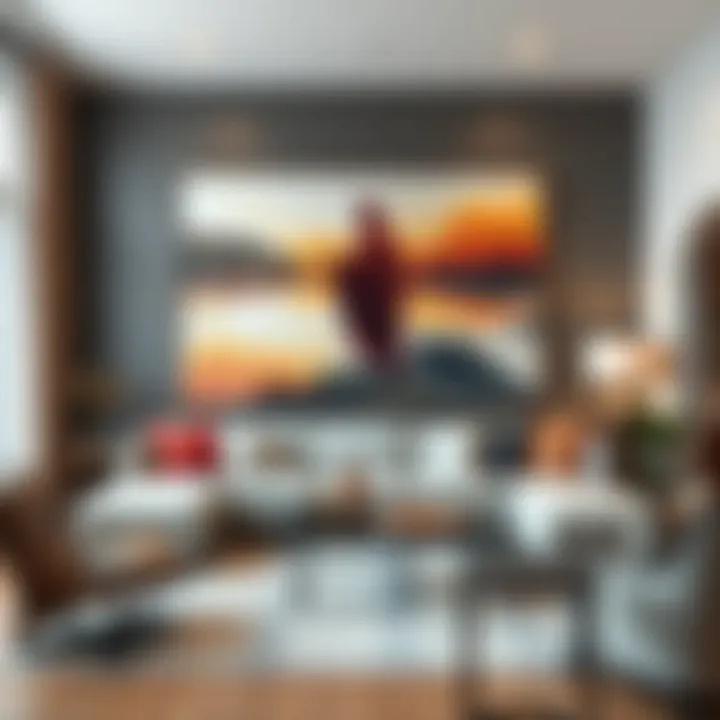 Living Room with Large Art Stylish living room adorned with large artwork